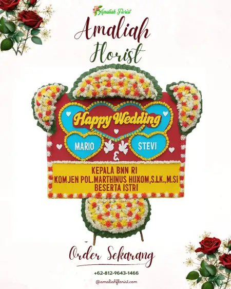 Papan Bunga Pernikahan Sidomakmur